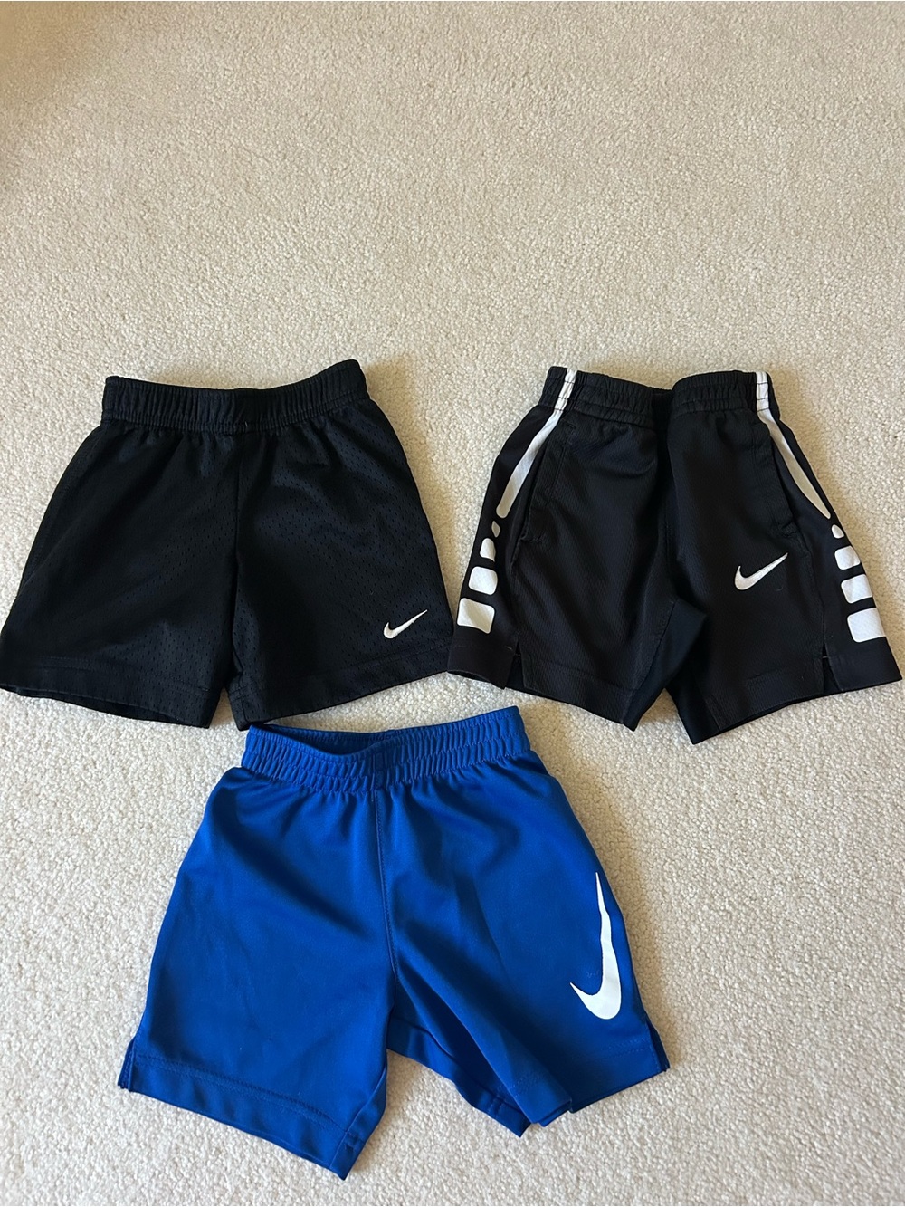 3T Nike Kids Athletic Shorts Trio - Black & Blue